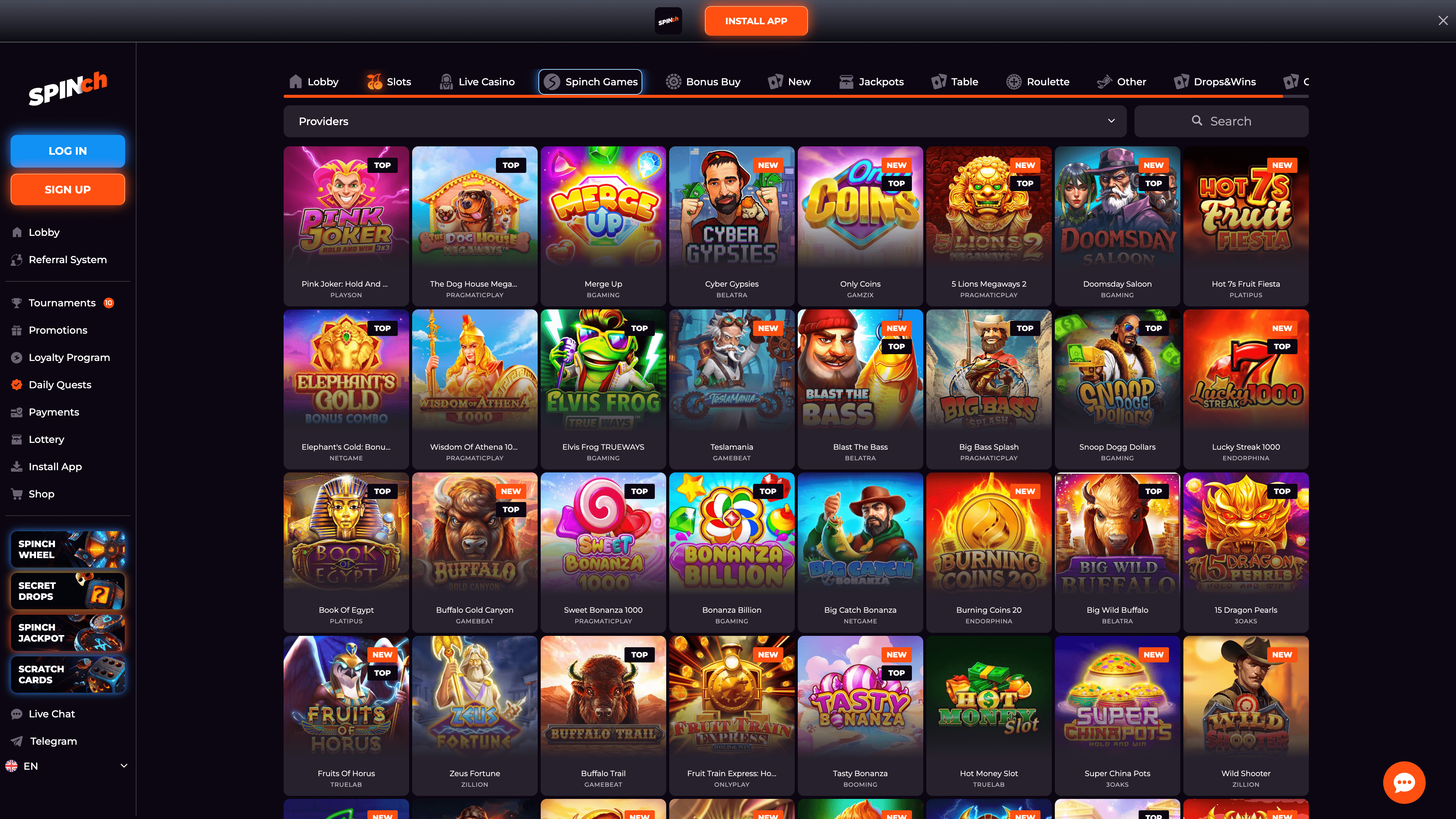 Spinch Casino Slots Collection